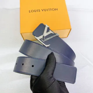 Louis Vuitton LV Initiales Blue Leather Belt