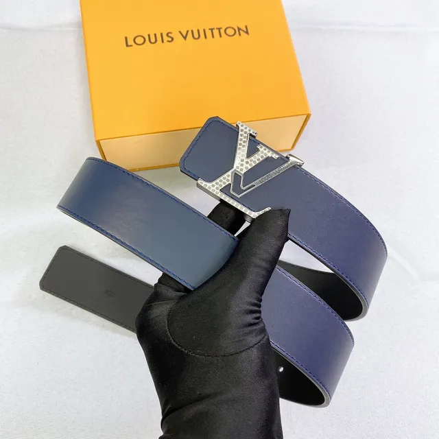 Louis Vuitton LV Initiales Blue Leather Belt 4