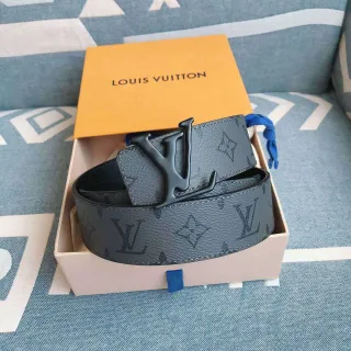Louis Vuitton LV Initiales Gray Monogram Leather Belt
