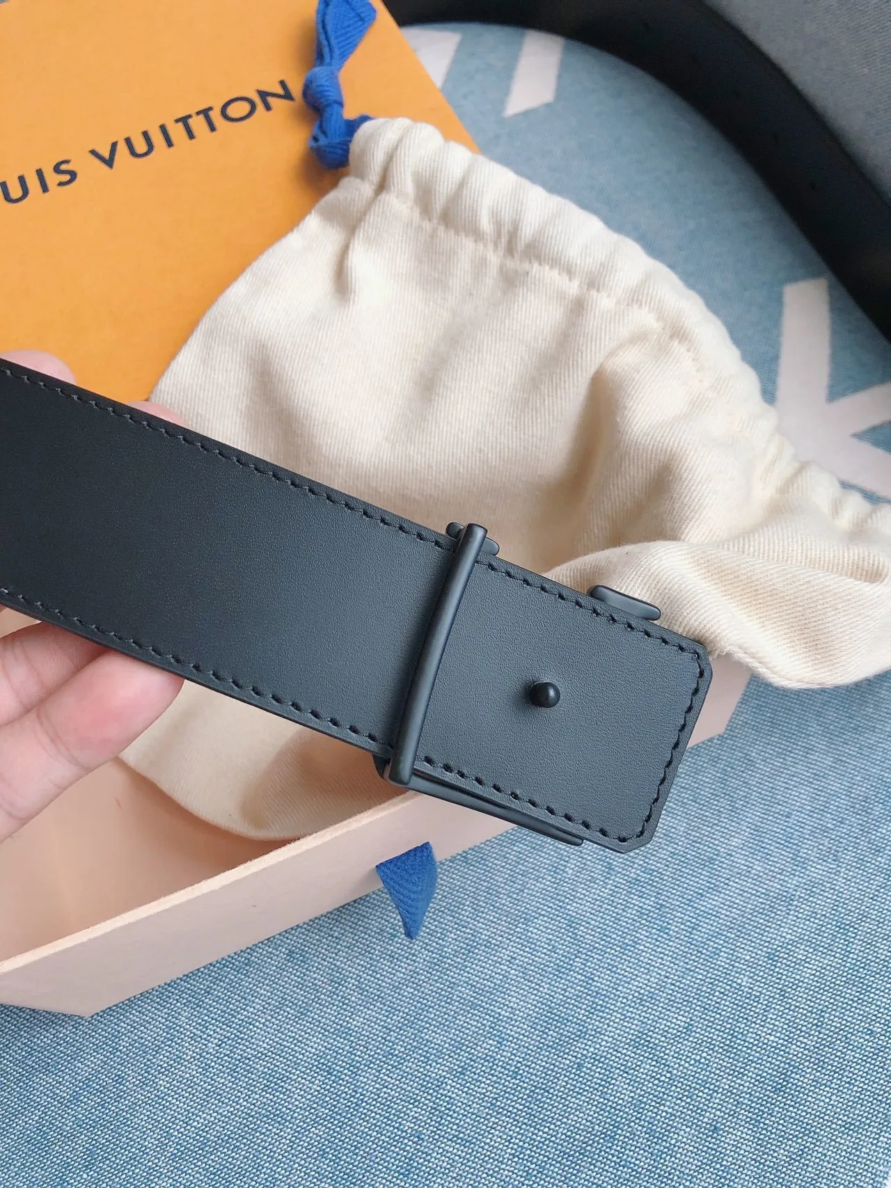 Louis Vuitton LV Initiales Gray Monogram Leather Belt 6