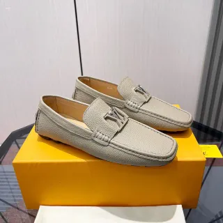 Louis Vuitton LV 乐福鞋 米色 粒面皮革 乐福鞋
