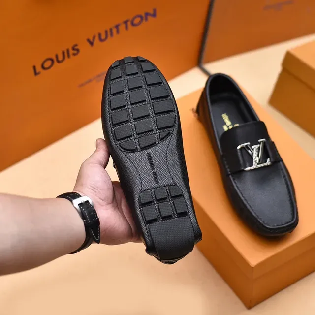 Louis Vuitton LV Loafer Black Textured Leather Loafers 4