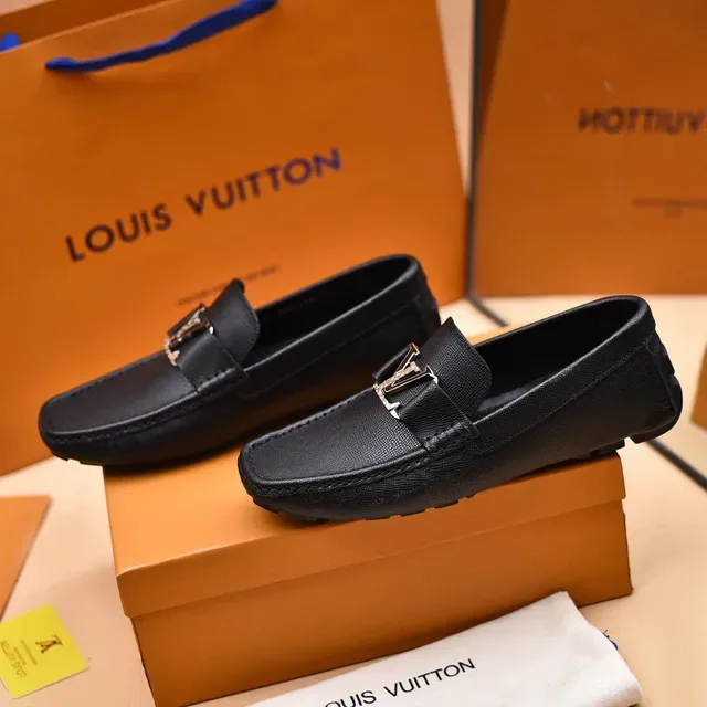 Louis Vuitton LV Loafer Black Textured Leather Loafers 8