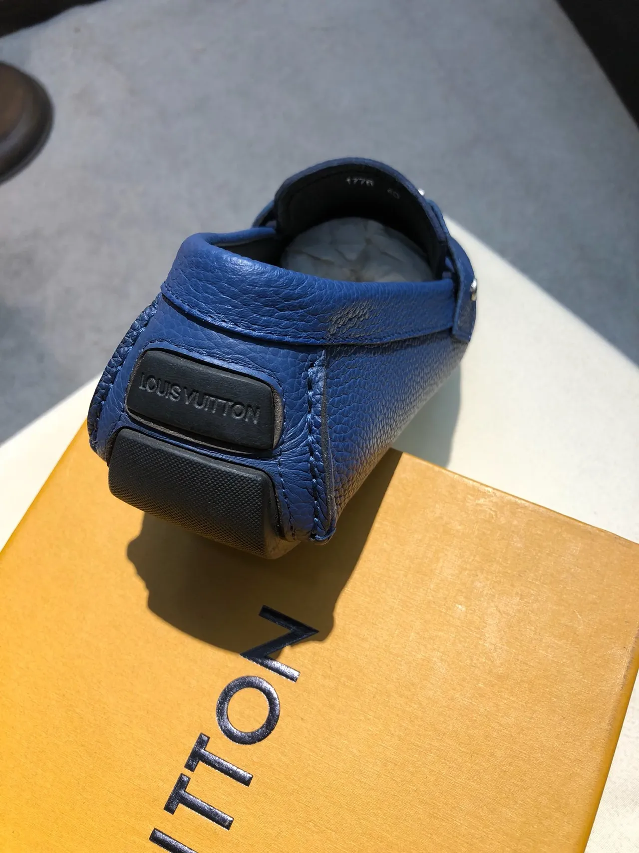 Louis Vuitton LV Loafer Blue Pebbled Leather Loafer 5