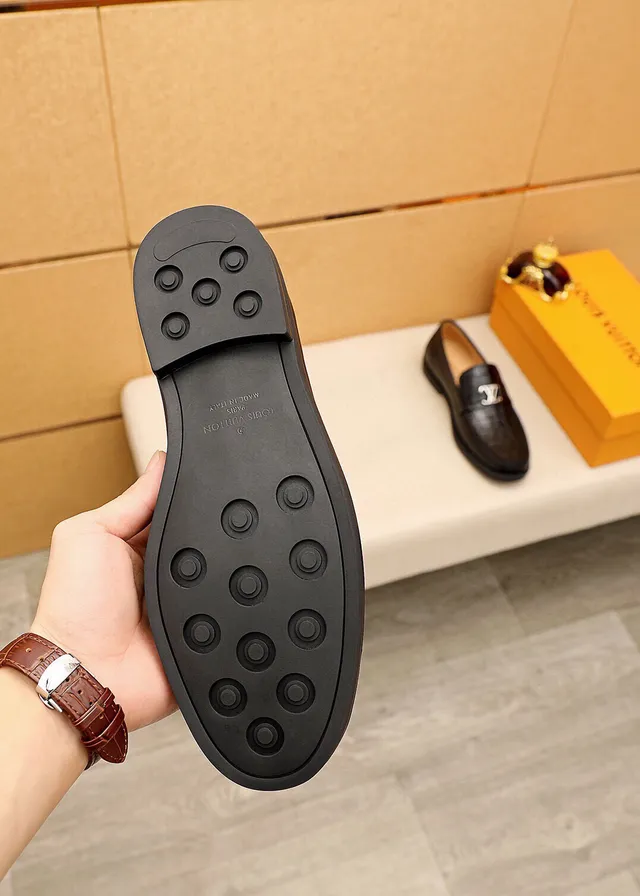 Louis Vuitton LV Loafer Croc-Embossed Black Leather Loafers 2