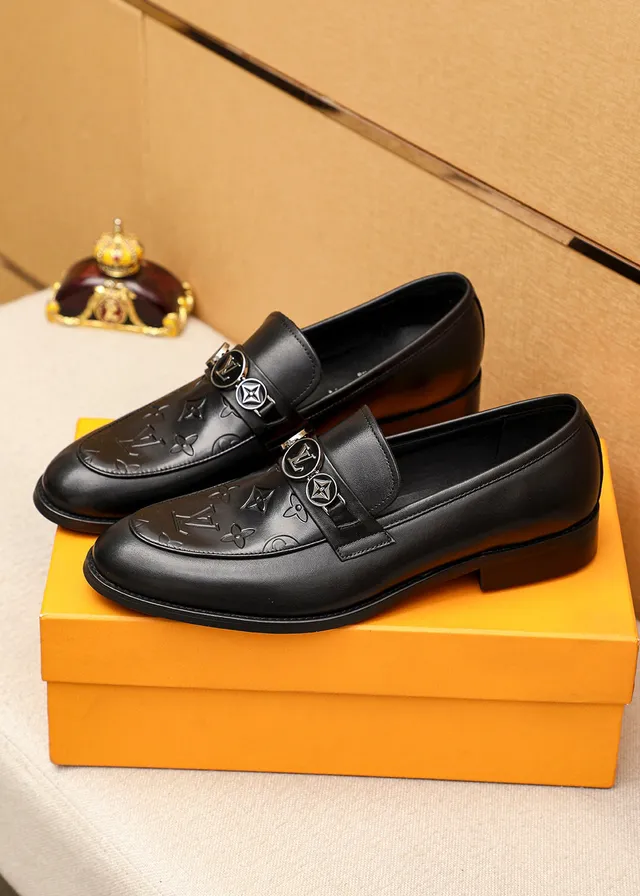 Louis Vuitton LV Loafer Monogram Embossed Black Leather Loafers 3
