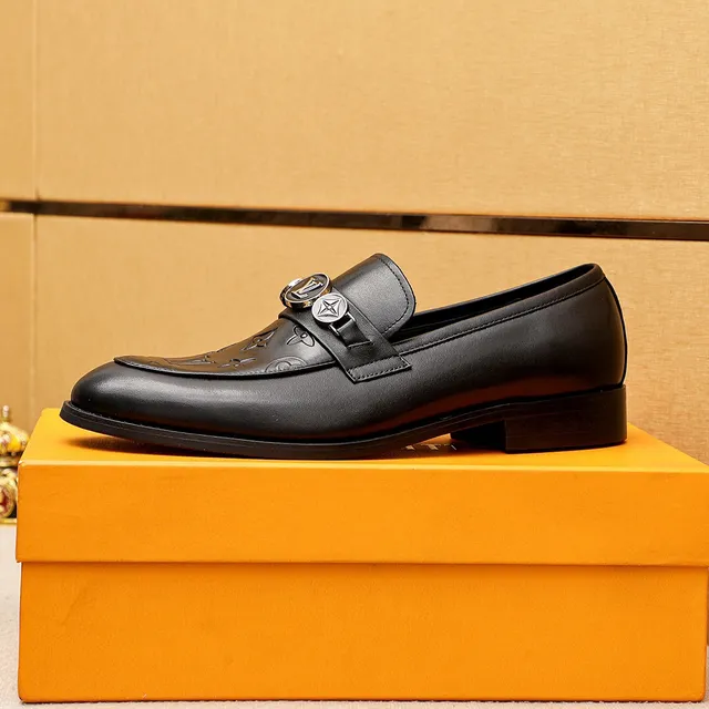 Louis Vuitton LV Loafer Monogram Embossed Black Leather Loafers 5