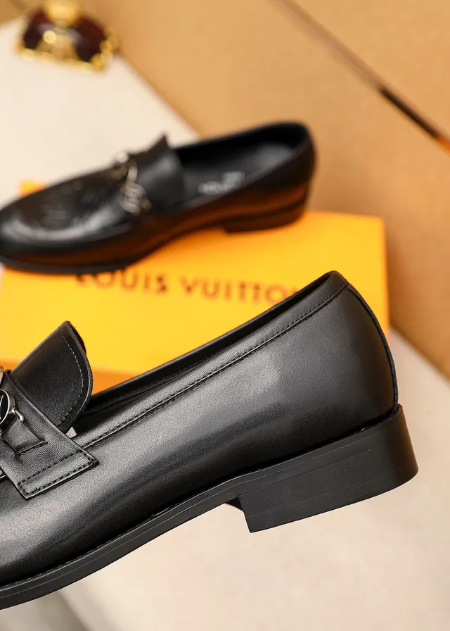 Louis Vuitton LV Loafer Monogram Embossed Black Leather Loafers 7