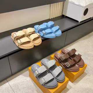 Louis Vuitton LV 滑动印花橡胶鞋带休闲凉鞋