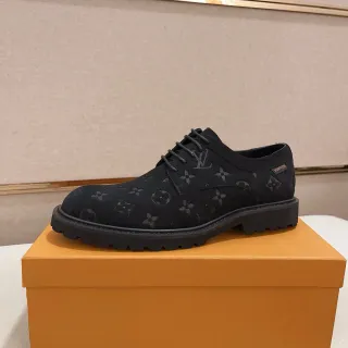 Louis Vuitton LV Trail Black Monogram Suede Derby Shoes