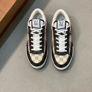 Louis Vuitton LV Trainer negro beige checkerboard Damier Pattern Low-Top Silhouette Lifestyle Sneakers