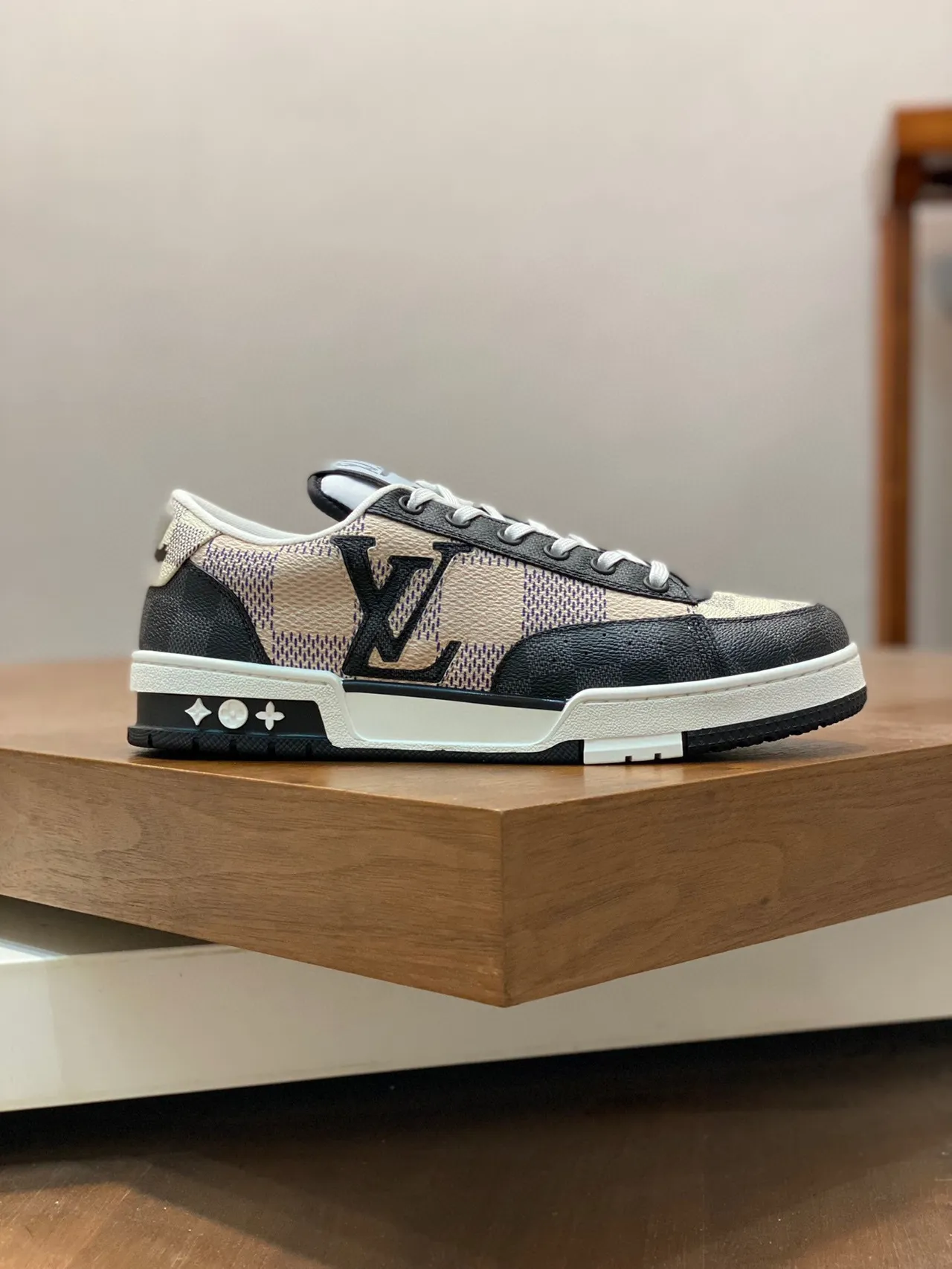Louis Vuitton LV Trainer Black Beige Checkerboard Damier Pattern Low-Top Silhouette Lifestyle Sneakers 9