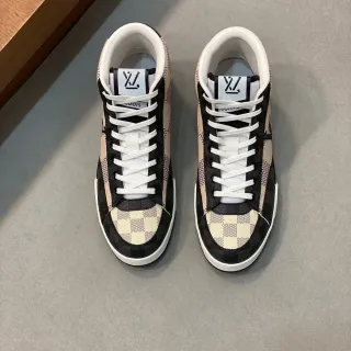 Louis Vuitton LV Trainer Black Beige High-Top Damier Checkerboard Lifestyle Sneakers