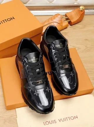 Louis Vuitton LV Trainer Black Monogrammed Leather Glossy Patent Accents Lifestyle Sneakers 2