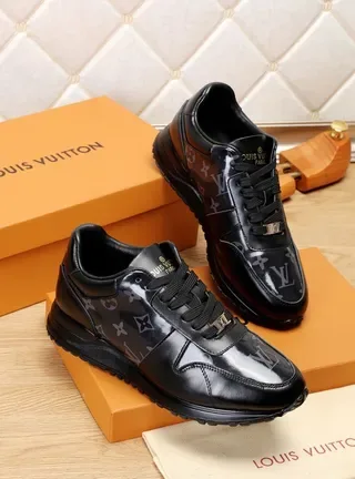 Louis Vuitton LV Trainer Black Monogrammed Leather Glossy Patent Accents Lifestyle Sneakers 3
