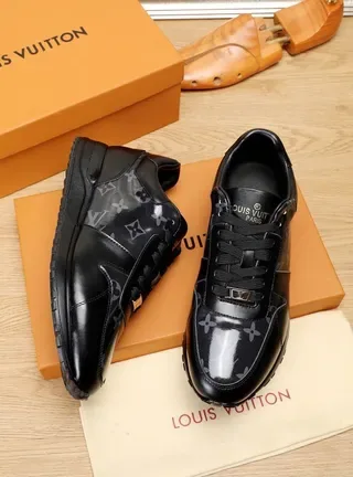 Louis Vuitton LV Trainer Black Monogrammed Leather Glossy Patent Accents Lifestyle Sneakers 5