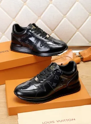 Louis Vuitton LV Trainer Black Monogrammed Leather Glossy Patent Accents Lifestyle Sneakers 6