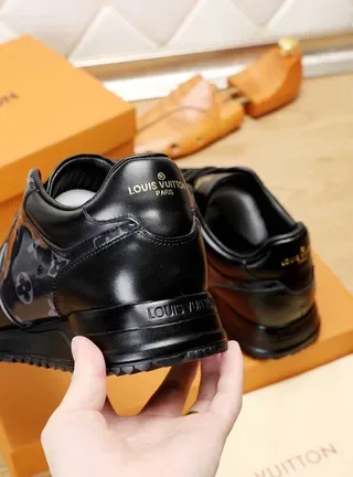Louis Vuitton LV Trainer Black Monogrammed Leather Glossy Patent Accents Lifestyle Sneakers 7