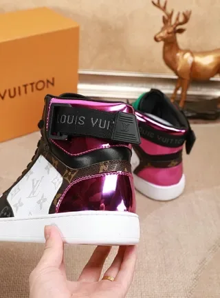 Louis Vuitton LV Trainer Black Multicolor High-Top Monogram Canvas Lifestyle Sneakers 2