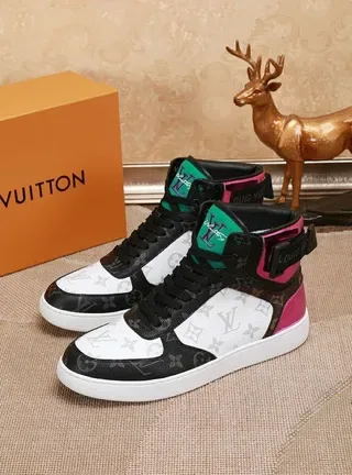 Louis Vuitton LV Trainer Black Multicolor High-Top Monogram Canvas Lifestyle Sneakers 3