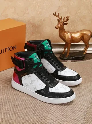 Louis Vuitton LV Trainer Black Multicolor High-Top Monogram Canvas Lifestyle Sneakers 4