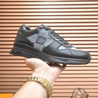 Louis Vuitton LV Trainer Black Silver Leather And Technical Mesh Upper Sculpted Rubber Sole Lifestyle Sneakers