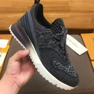 Louis Vuitton LV Trainer Negro Blanco Tejido Superior Esculturado Capa Suela Media Zapatillas Estilo de Vida