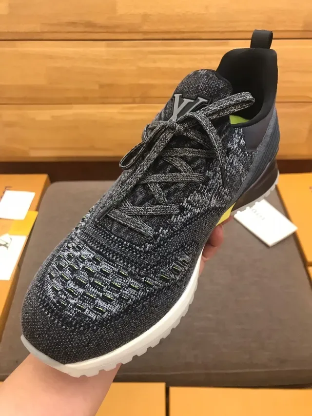 Louis Vuitton LV Trainer Black White Knit Upper Sculpted Layered Midsole Lifestyle Sneakers 4