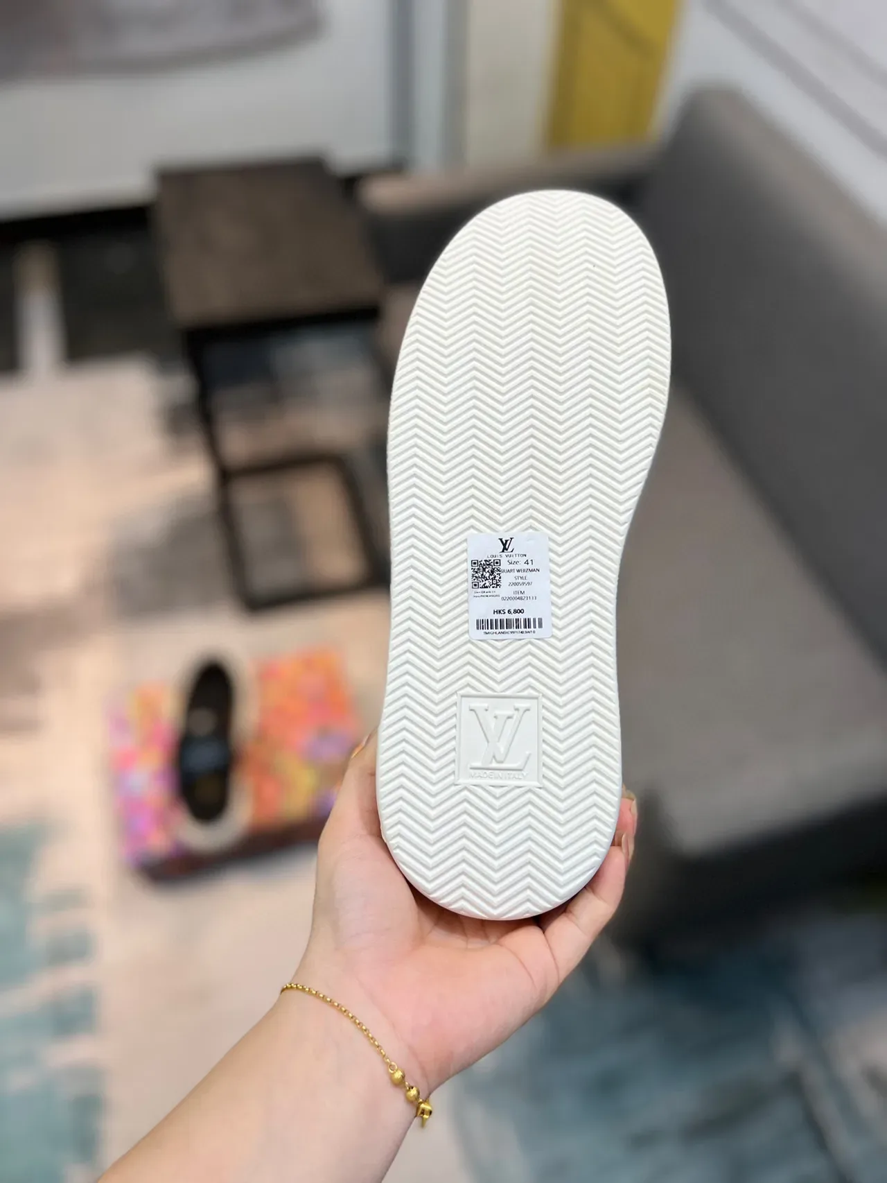 Louis Vuitton LV Trainer কালো সাদা চামড়া উপর Crocodile-Embossed Toe Cap লাইফস্টাইল স্নিকার 9