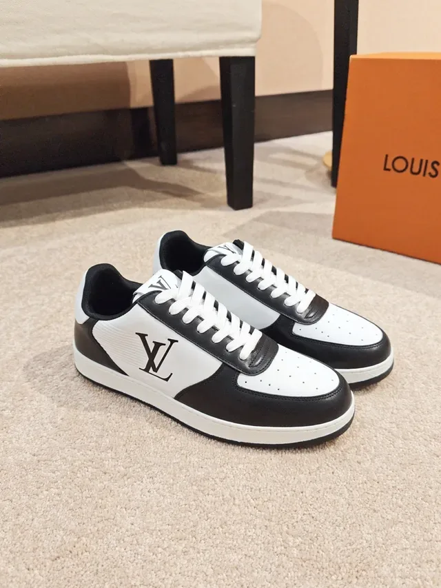 Louis Vuitton LV Trainer Black White Paneled Leather Monogrammed Side Lifestyle Sneakers 5