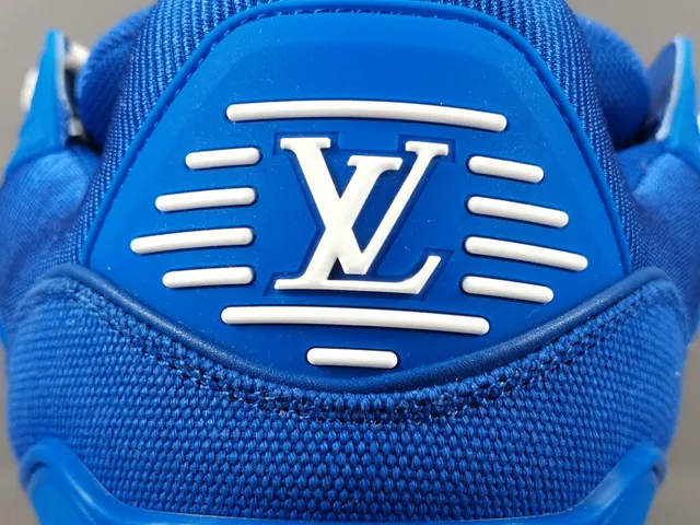 Louis Vuitton LV Trainer Blue White Chunky Platform Sole Textile Upper Lifestyle Sneakers 6