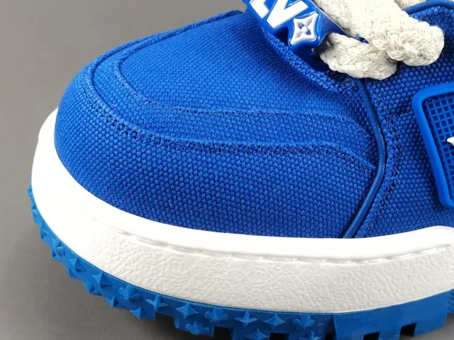 Louis Vuitton LV Trainer Blue White Chunky Platform Sole Textile Upper Lifestyle Sneakers 9
