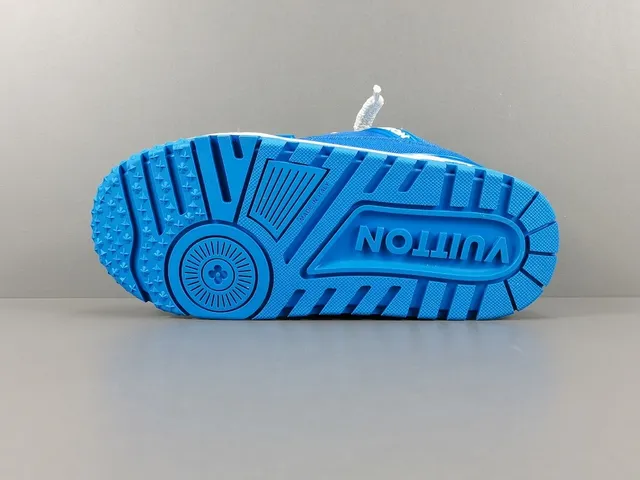 Louis Vuitton LV Trainer Blue White Chunky Platform Sole Textile Upper Lifestyle Sneakers 13