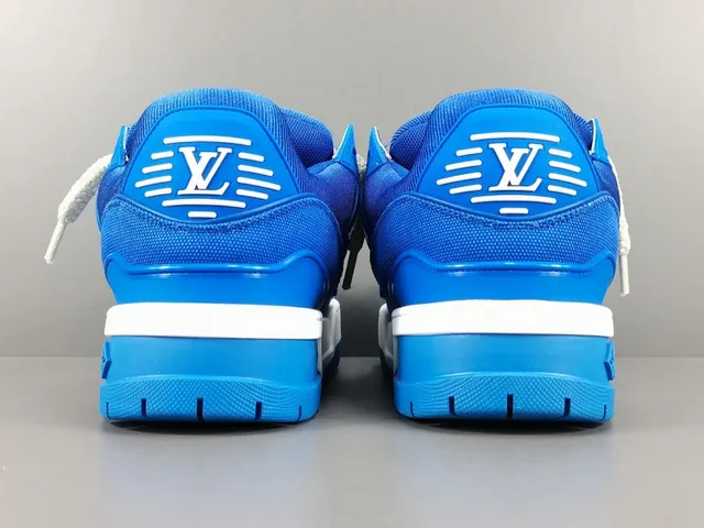 Louis Vuitton LV Trainer Blue White Chunky Platform Sole Textile Upper Lifestyle Sneakers 17