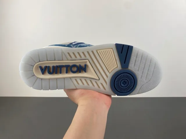 Louis Vuitton LV Trainer Blue White Denim Upper Monogram Print Lifestyle Sneakers 9