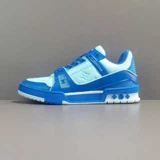 Louis Vuitton LV Entrenador Azul Blanco Superior Sintético En Capas Esculpido Multicolor Suela Estilo de Vida Zapatillas