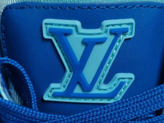 Louis Vuitton LV Trainer Blue White Layered Synthetic Upper Sculpted Multi-Tone Midsole Lifestyle Sneakers 2