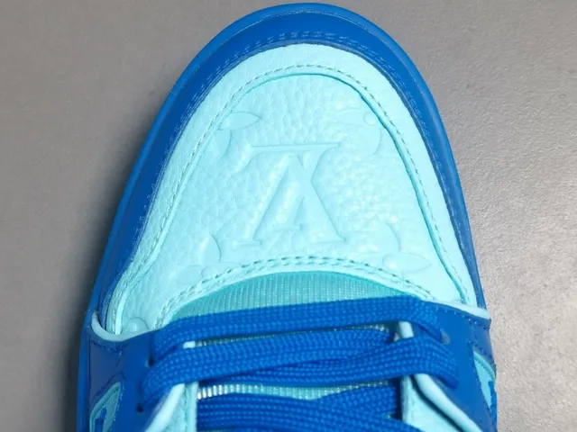 Louis Vuitton LV Trainer Blue White Layered Synthetic Upper Sculpted Multi-Tone Midsole Lifestyle Sneakers 3