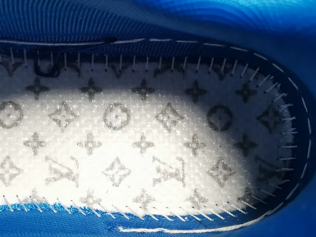 Louis Vuitton LV Trainer Blue White Layered Synthetic Upper Sculpted Multi-Tone Midsole Lifestyle Sneakers 6