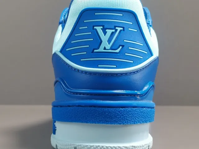 Louis Vuitton LV Trainer Blue White Layered Synthetic Upper Sculpted Multi-Tone Midsole Lifestyle Sneakers 10