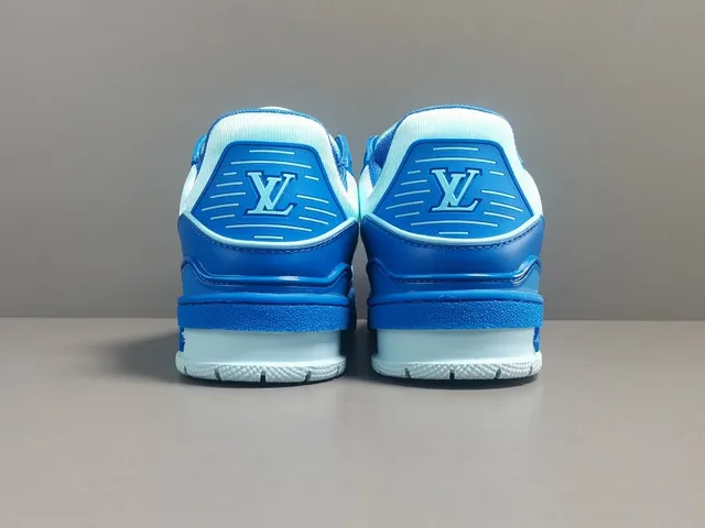 Louis Vuitton LV Trainer Blue White Layered Synthetic Upper Sculpted Multi-Tone Midsole Lifestyle Sneakers 11