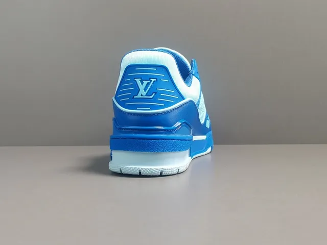 Louis Vuitton LV Trainer Blue White Layered Synthetic Upper Sculpted Multi-Tone Midsole Lifestyle Sneakers 17