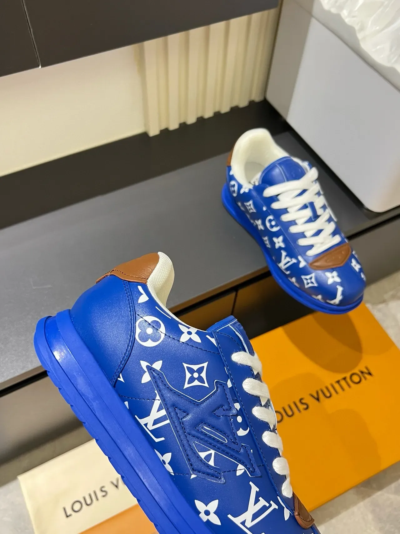 Louis Vuitton LV Trainer Blue White Monogram-Printed Low-Top Lifestyle Sneakers 7