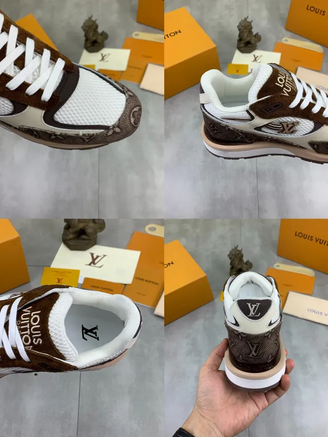Louis Vuitton LV Trainer Brown Beige Monogram Canvas Mesh Paneling Lifestyle Sneakers 2