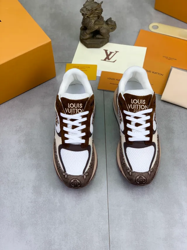 Louis Vuitton LV Trainer Brown Beige Monogram Canvas Mesh Paneling Lifestyle Sneakers 6