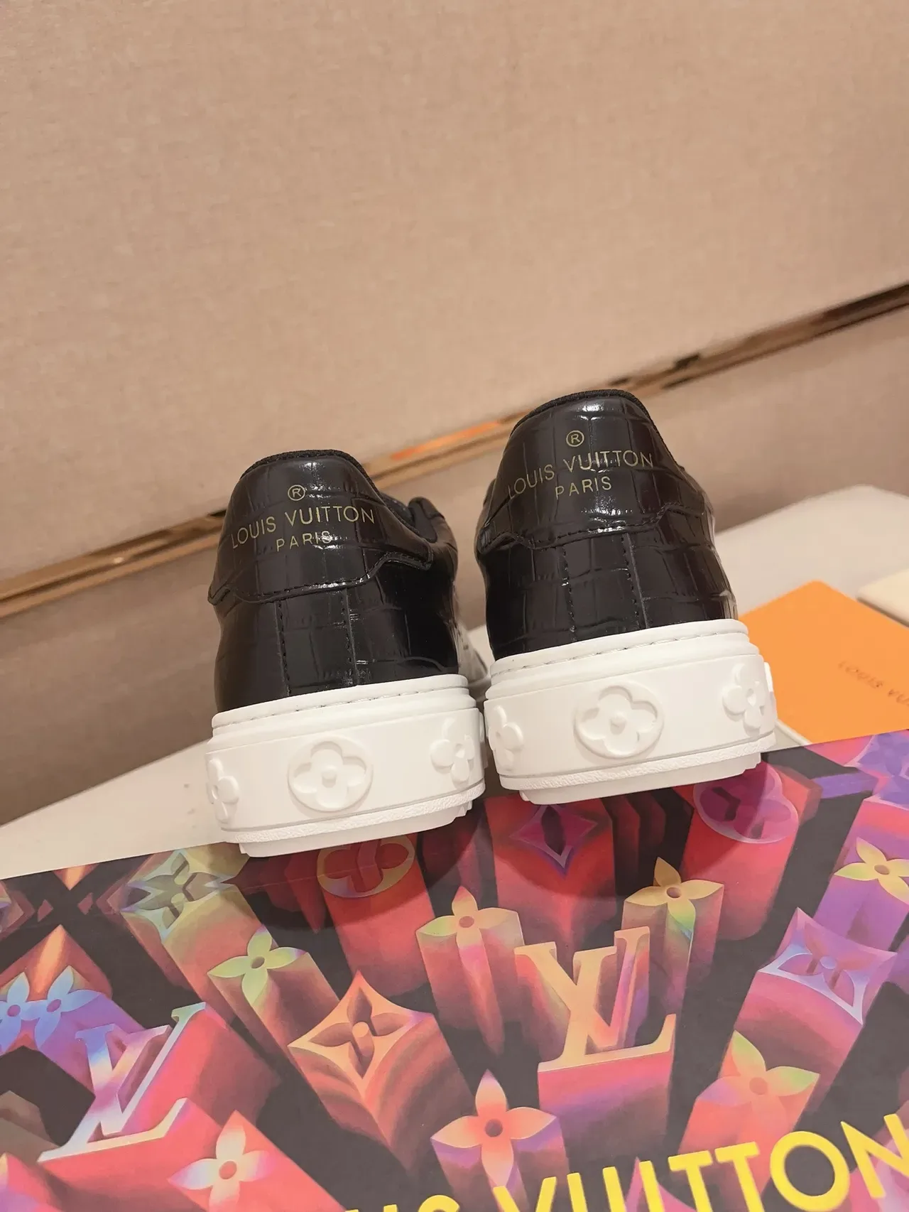 Louis Vuitton LV Trainer Croc-Embossed Black White Platform Lifestyle Sneakers 8