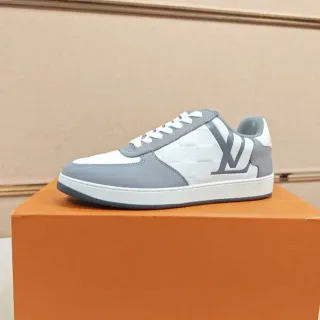Louis Vuitton LV Trainer Gray White Low-Top Quilted Panel Lifestyle Sneakers