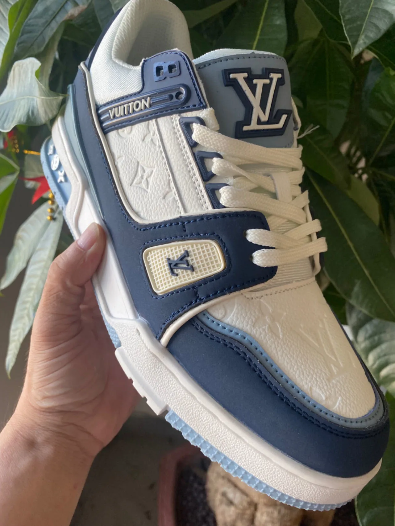 Louis Vuitton LV Trainer Olive Green and White Lifestyle Sneakers 2