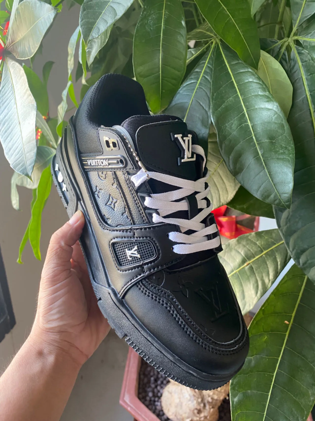 Louis Vuitton LV Trainer Olive Green and White Lifestyle Sneakers 5