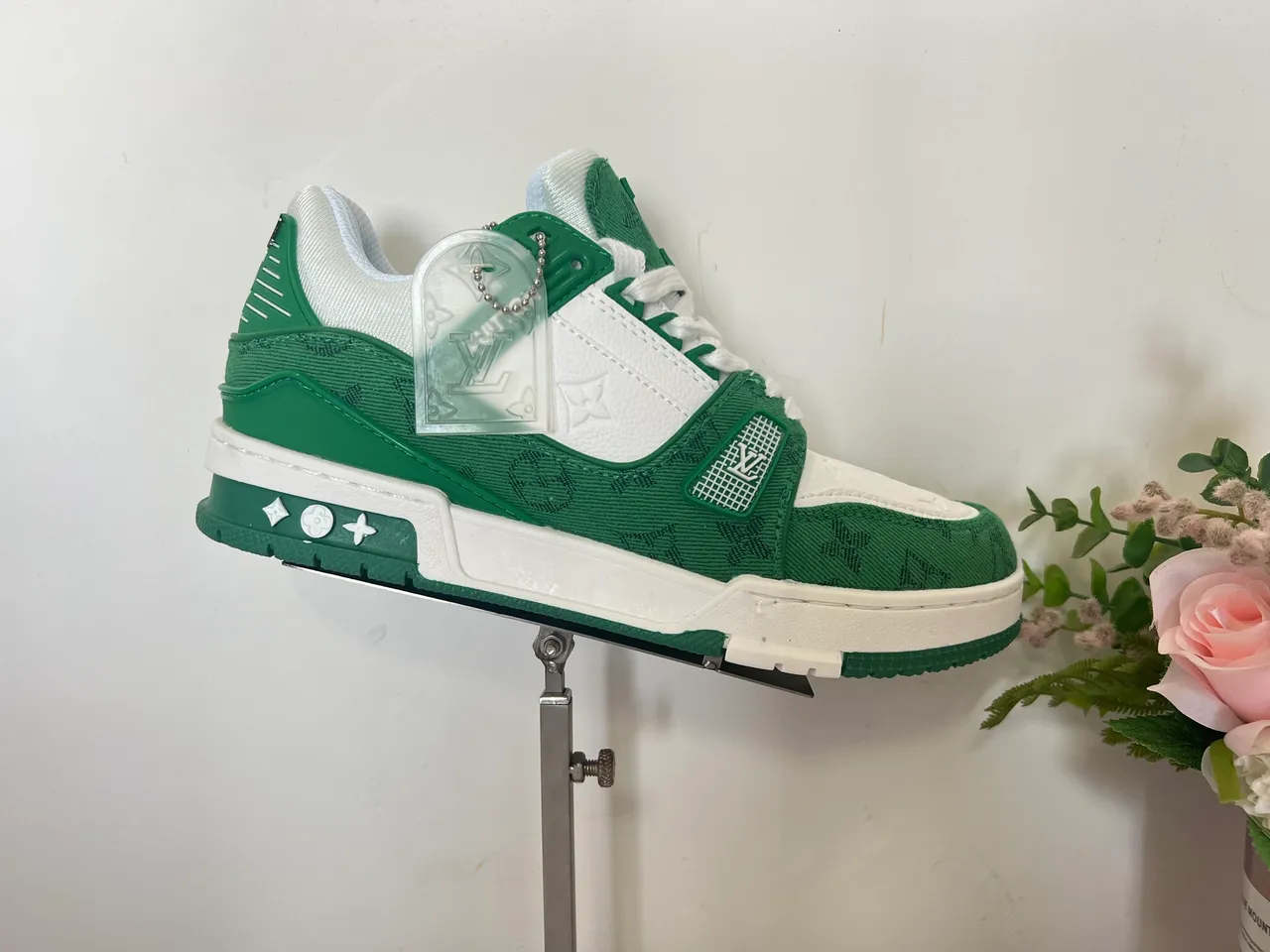 Louis Vuitton LV Trainer Olive Green and White Lifestyle Sneakers 8